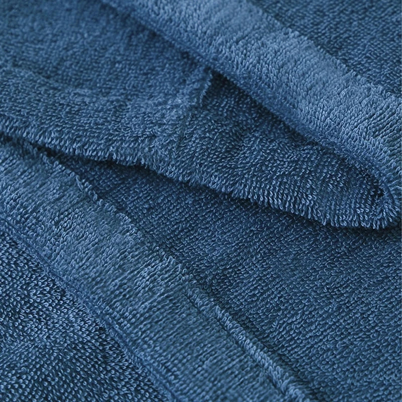 Women Towel Bathrobe 100%Cotton Long Thick Absorbent Terry Bath Robe Kimono Men Lightweight Waffle Solid Dressing Gown Sleepwear