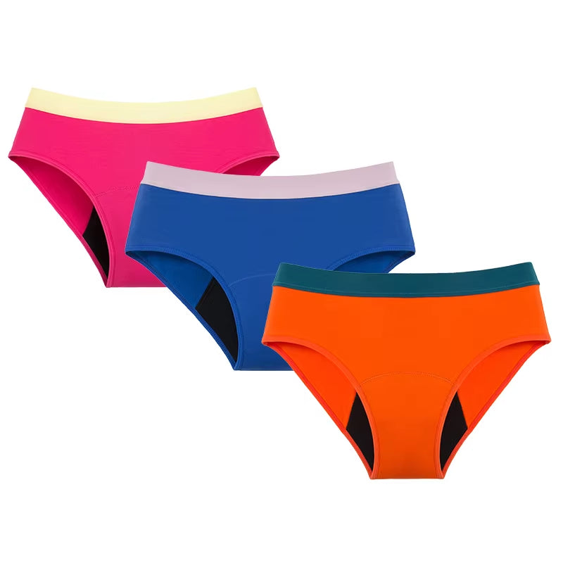 Girls Children Leak-Proof Panties for Teenager Menstrual Underwear Soft Modal Kids Briefs Cute Pink Lingerie Incontinence 5Color